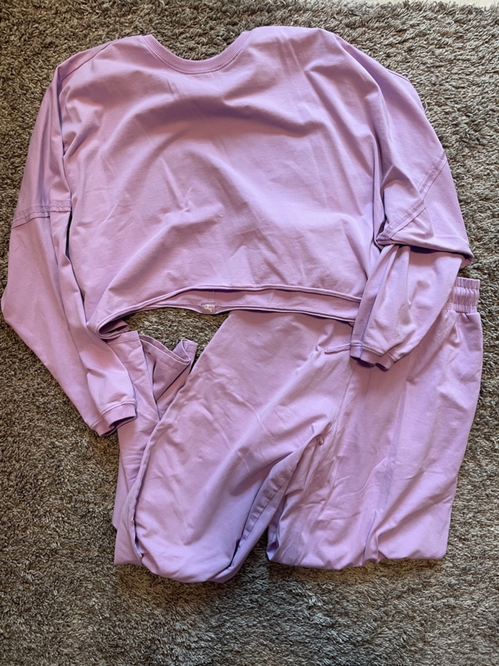 JoyLab Lilac Cozy Lounge Sweatshirt & wide leg Set